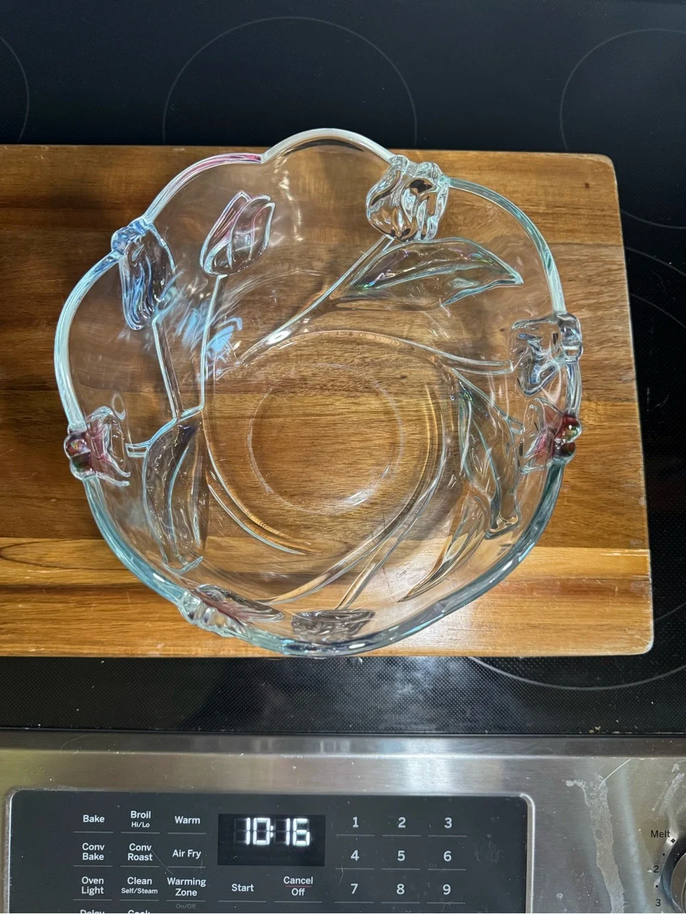 Mikasa Clear Glass Tulip Accent Bowl with Pink Highlights